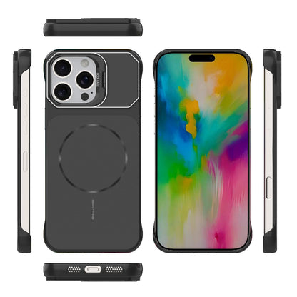 For iPhone 16 Pro Max Frameless Half-Wrapped PC Magnetic Phone Case - Black - EDA009914116A