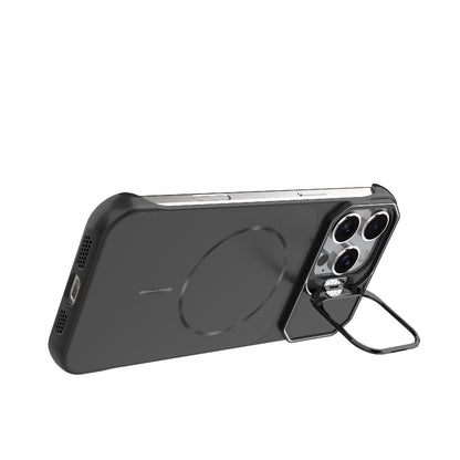 For iPhone 16 Pro Max Frameless Half-Wrapped PC Magnetic Phone Case - Black - EDA009914116A