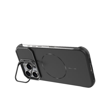 For iPhone 16 Pro Max Frameless Half-Wrapped PC Magnetic Phone Case - Black - EDA009914116A