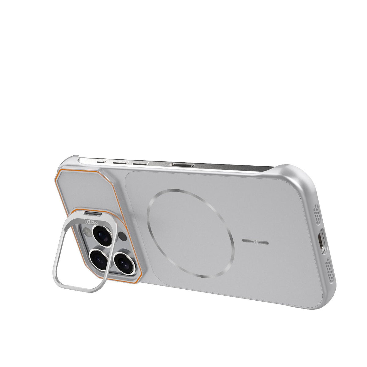 For iPhone 16 Pro Max Frameless Half-Wrapped PC Magnetic Phone Case - Silver - EDA009914116D