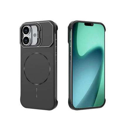 For iPhone 17 Frameless Half-Wrapped PC Magnetic Phone Case - Black - EDA009914117A