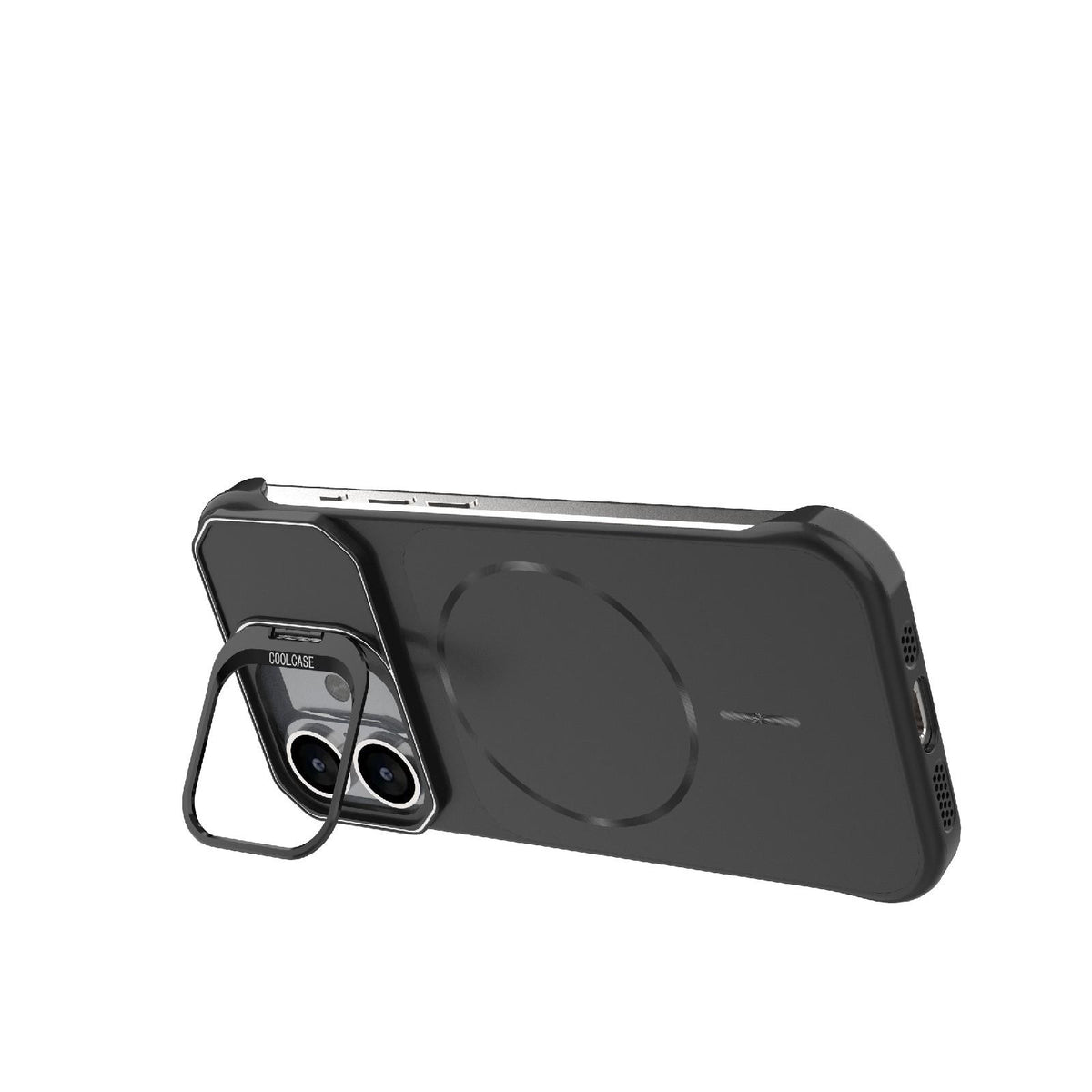 For iPhone 17 Frameless Half-Wrapped PC Magnetic Phone Case - Black - EDA009914117A