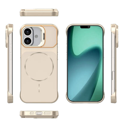 For iPhone 17 Frameless Half-Wrapped PC Magnetic Phone Case - Rose Gold - EDA009914117B