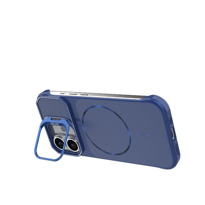 For iPhone 17 Frameless Half-Wrapped PC Magnetic Phone Case - Blue - EDA009914117C