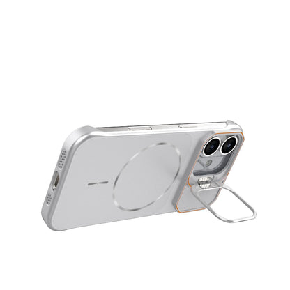 For iPhone 17 Frameless Half-Wrapped PC Magnetic Phone Case - Silver - EDA009914117D