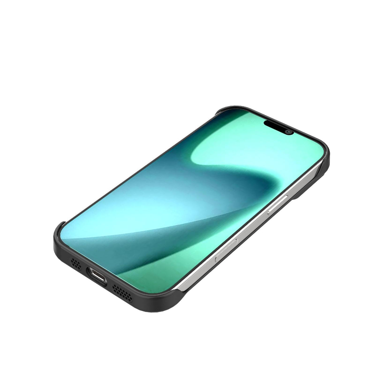 For iPhone 17 Frameless Half-Wrapped PC Magnetic Phone Case - Silver - EDA009914117D