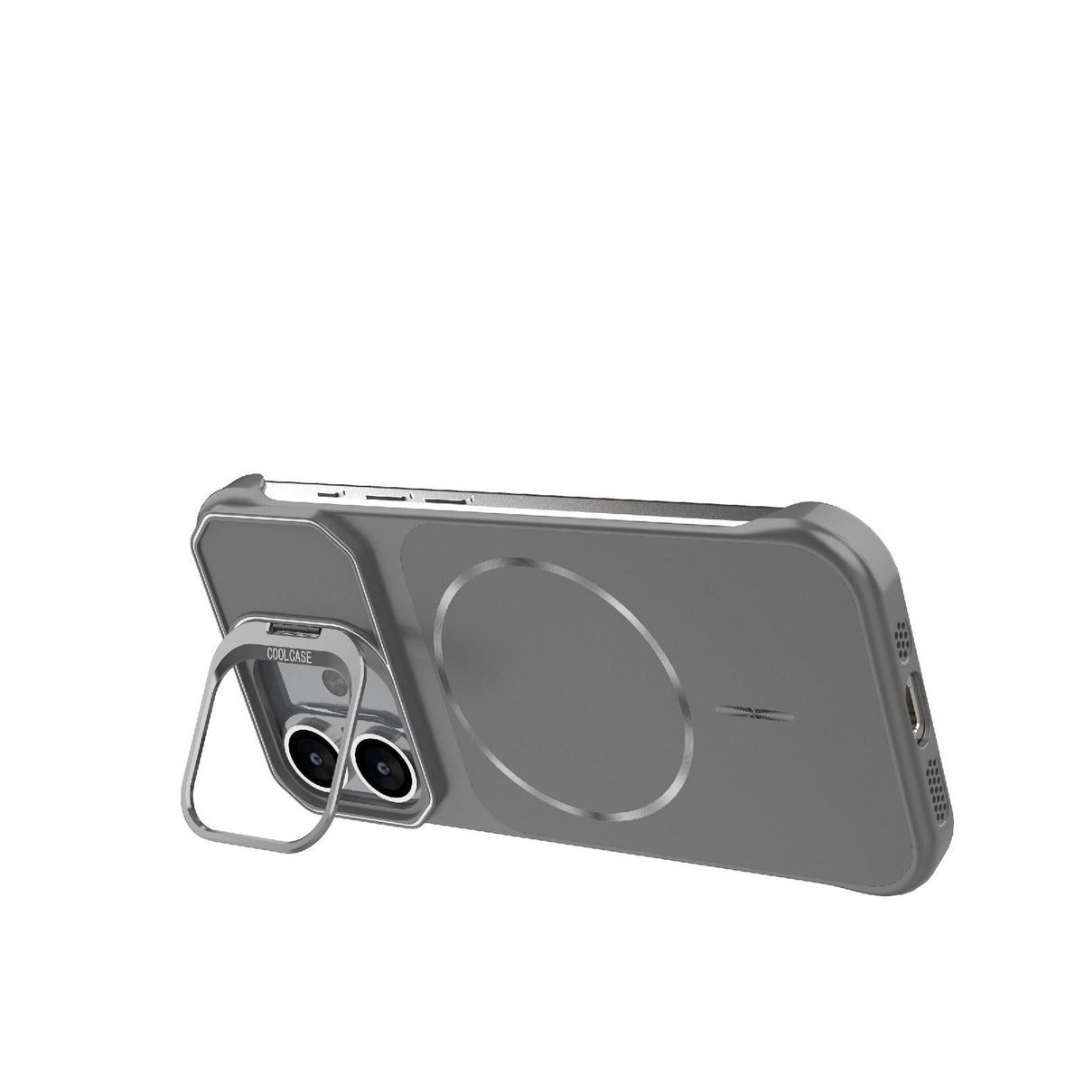 For iPhone 17 Frameless Half-Wrapped PC Magnetic Phone Case - Gray - EDA009914117F