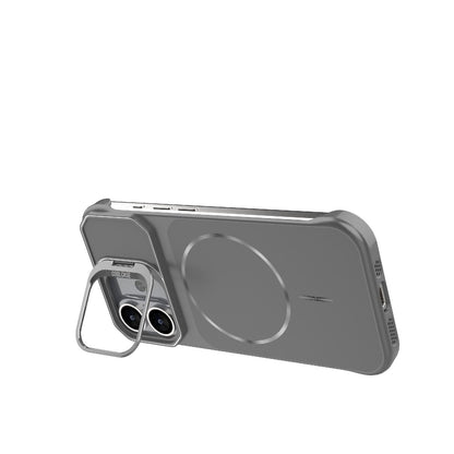 For iPhone 17 Frameless Half-Wrapped PC Magnetic Phone Case - Gray - EDA009914117F