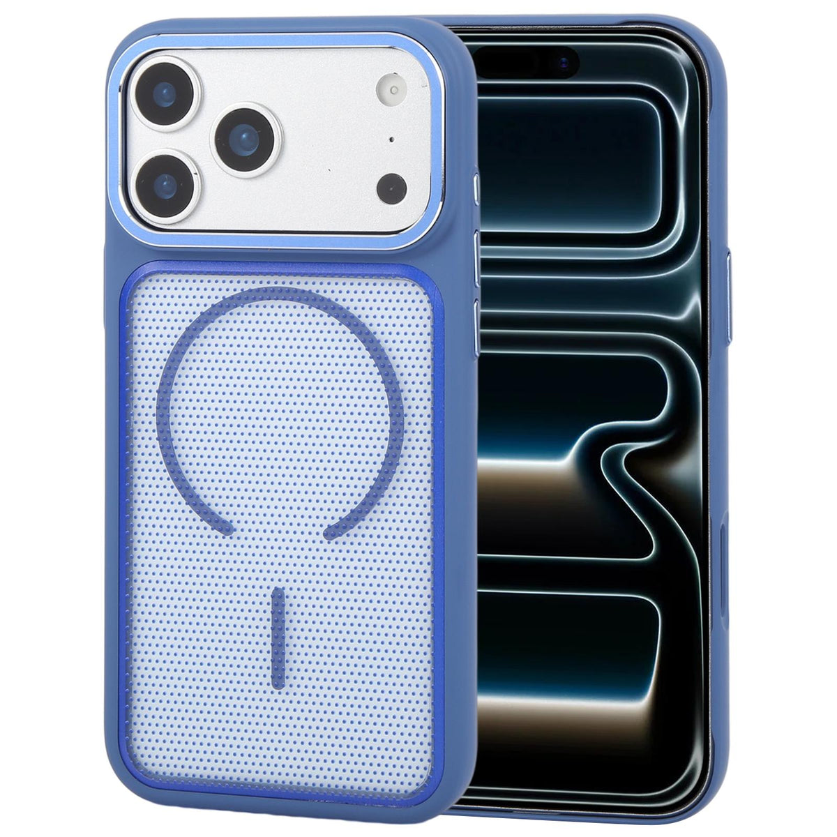 For iPhone 17 Pro GEBEI Skin Feel Starry Dot Magnetic Phone Case - Blue - EDA009915902A