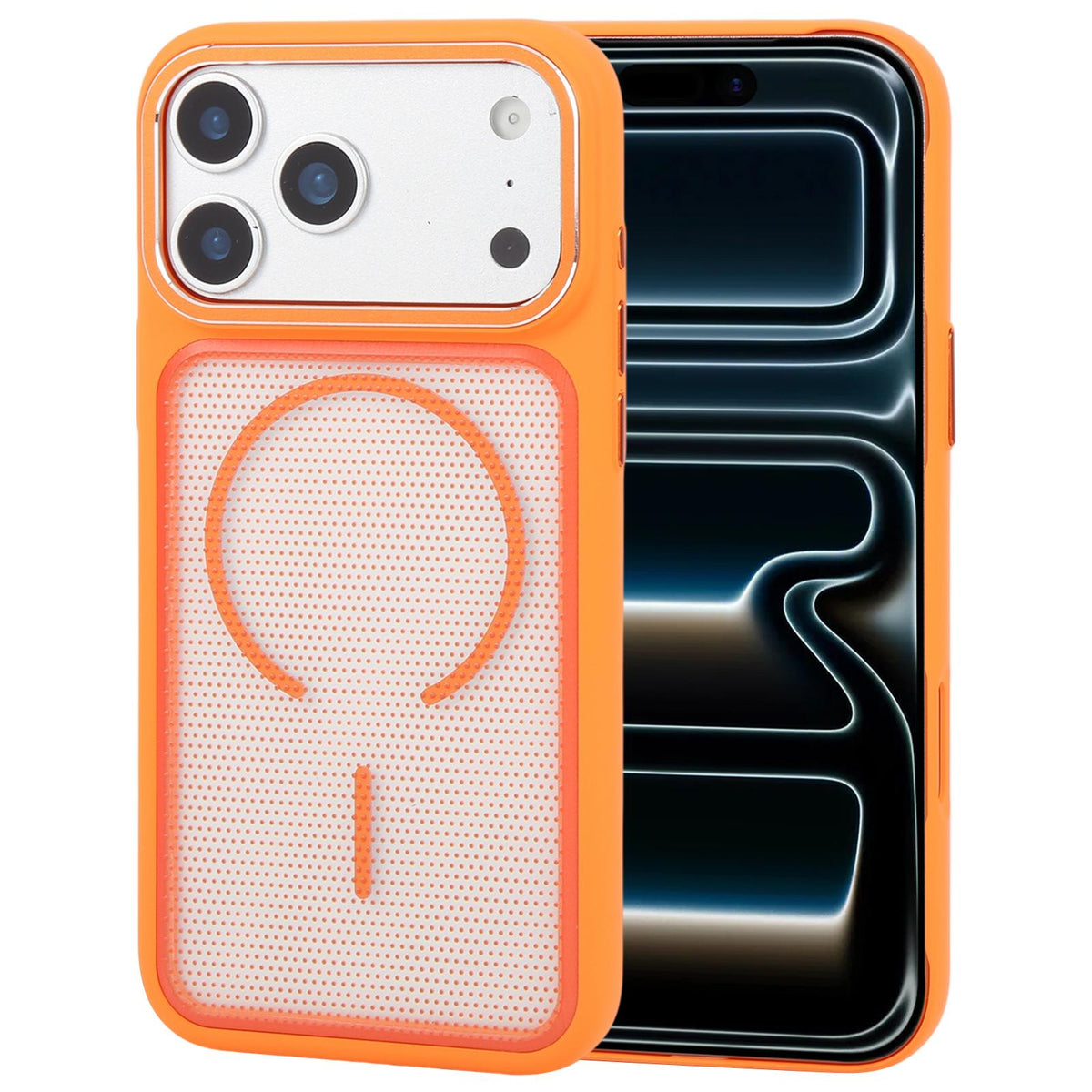 For iPhone 17 Pro GEBEI Skin Feel Starry Dot Magnetic Phone Case - Orange - EDA009915902B