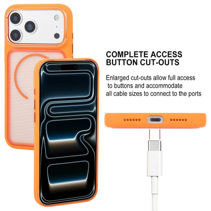 For iPhone 17 Pro GEBEI Skin Feel Starry Dot Magnetic Phone Case - Orange - EDA009915902B