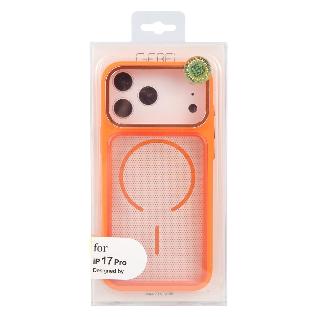 For iPhone 17 Pro GEBEI Skin Feel Starry Dot Magnetic Phone Case - Orange - EDA009915902B