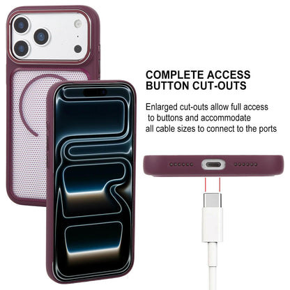 For iPhone 17 Pro GEBEI Skin Feel Starry Dot Magnetic Phone Case - Dark Cherry - EDA009915902C