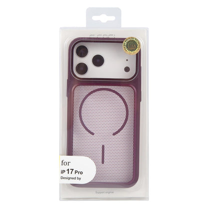 For iPhone 17 Pro GEBEI Skin Feel Starry Dot Magnetic Phone Case - Dark Cherry - EDA009915902C
