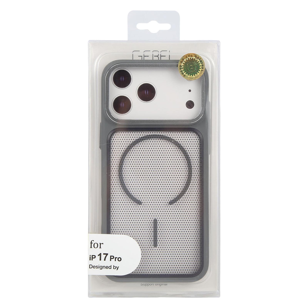 For iPhone 17 Pro GEBEI Skin Feel Starry Dot Magnetic Phone Case - Grey - EDA009915902E