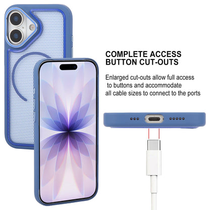 For iPhone 17 GEBEI Skin Feel Starry Dot Magnetic Phone Case - Blue - EDA009915903A