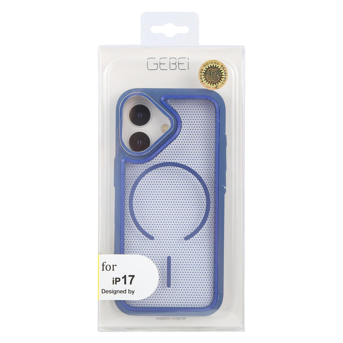 For iPhone 17 GEBEI Skin Feel Starry Dot Magnetic Phone Case - Blue - EDA009915903A