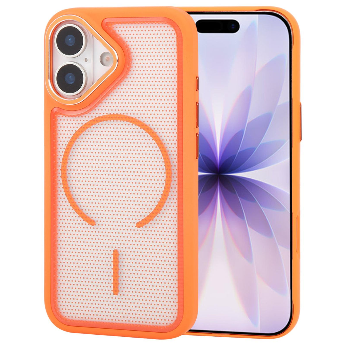 For iPhone 17 GEBEI Skin Feel Starry Dot Magnetic Phone Case - Orange - EDA009915903B
