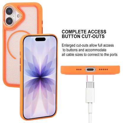 For iPhone 17 GEBEI Skin Feel Starry Dot Magnetic Phone Case - Orange - EDA009915903B