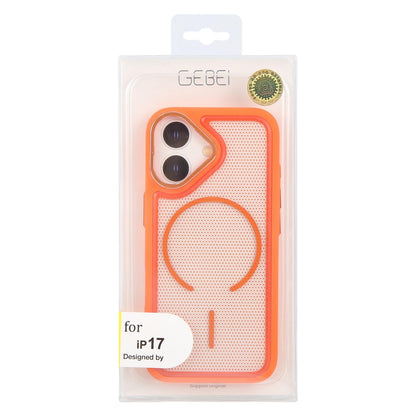 For iPhone 17 GEBEI Skin Feel Starry Dot Magnetic Phone Case - Orange - EDA009915903B