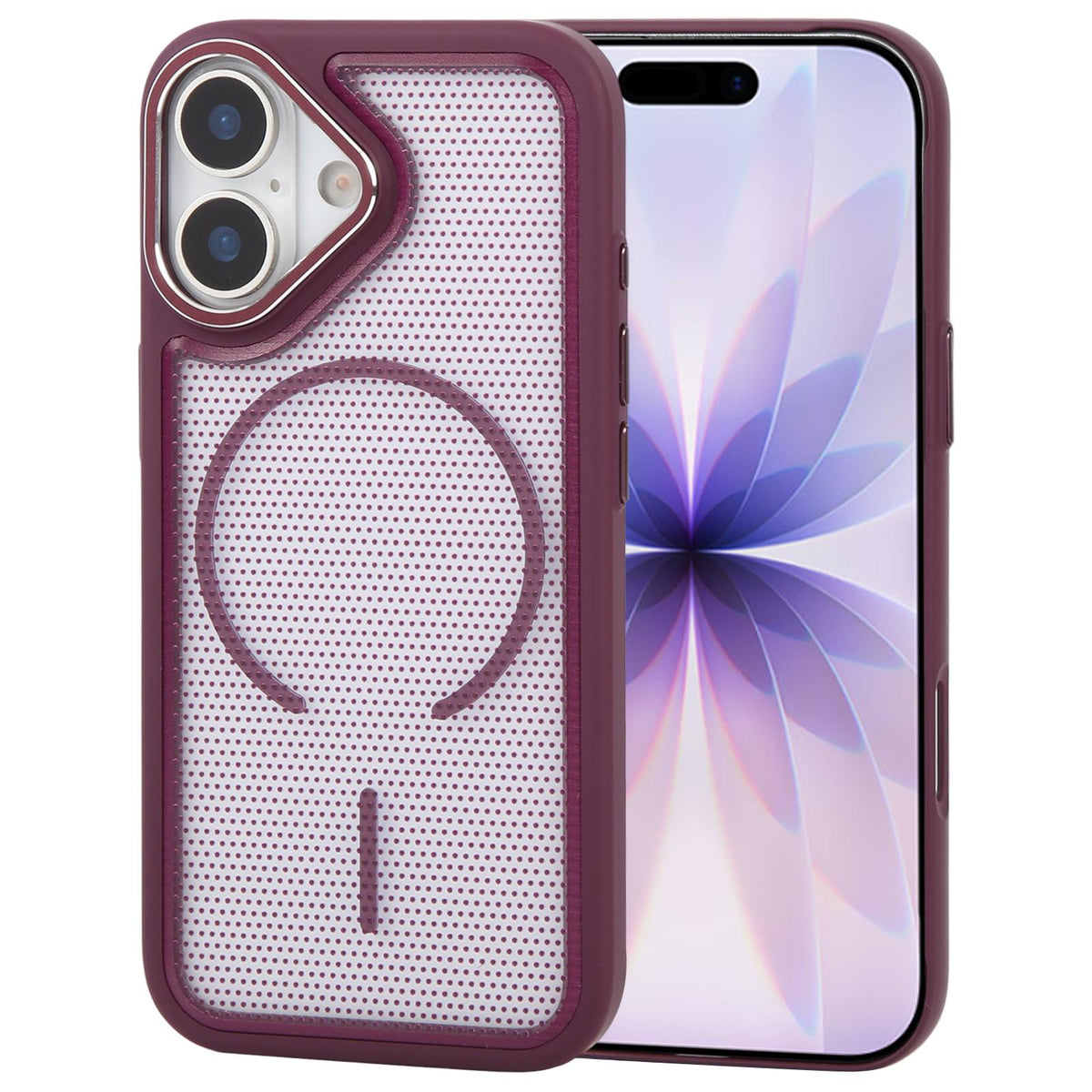 For iPhone 17 GEBEI Skin Feel Starry Dot Magnetic Phone Case - Dark Cherry - EDA009915903C