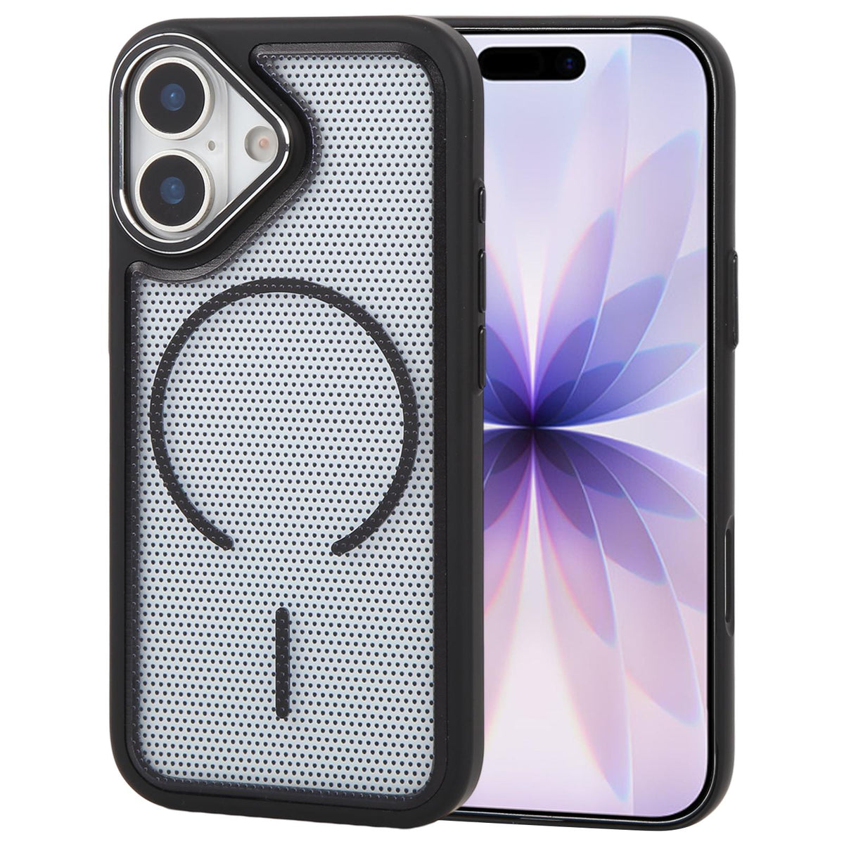 For iPhone 17 GEBEI Skin Feel Starry Dot Magnetic Phone Case - Black - EDA009915903D
