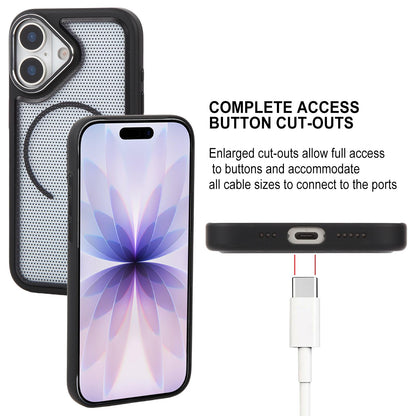 For iPhone 17 GEBEI Skin Feel Starry Dot Magnetic Phone Case - Black - EDA009915903D