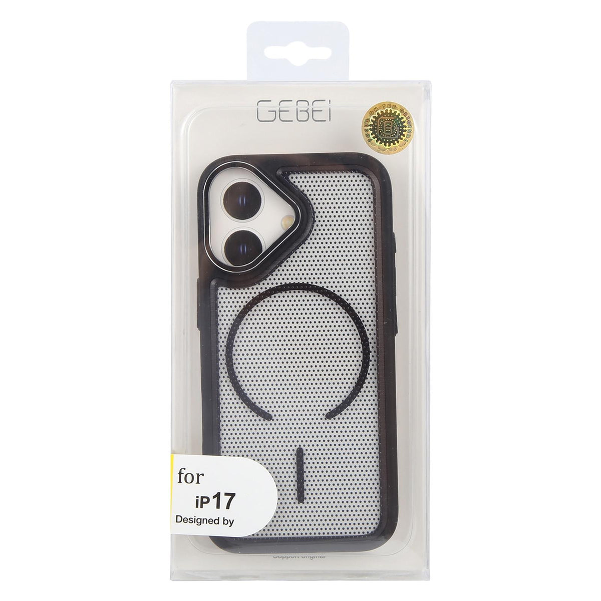 For iPhone 17 GEBEI Skin Feel Starry Dot Magnetic Phone Case - Black - EDA009915903D
