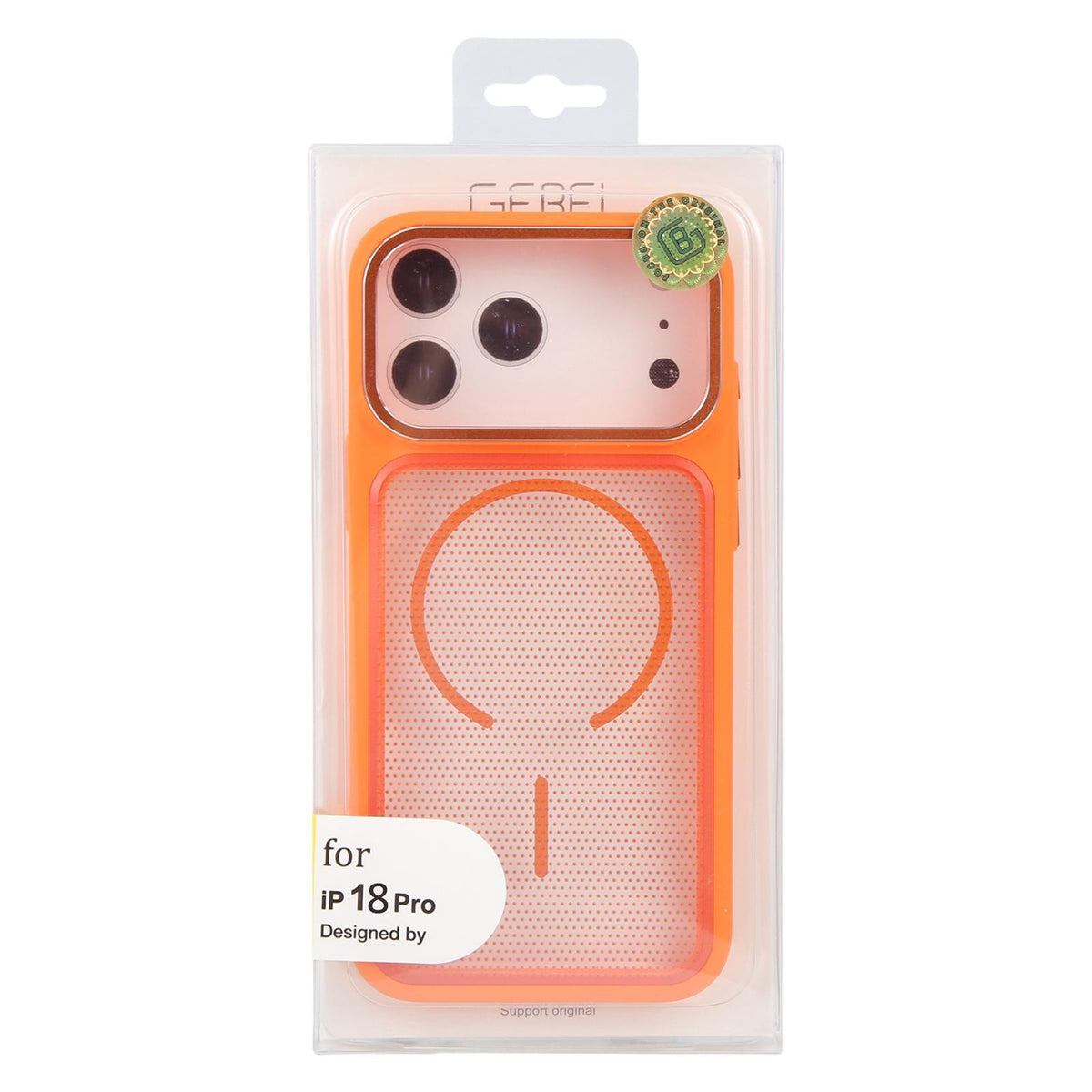 For iPhone 18 Pro GEBEI Skin Feel Starry Dot Magnetic Phone Case - Orange - EDA009915904B