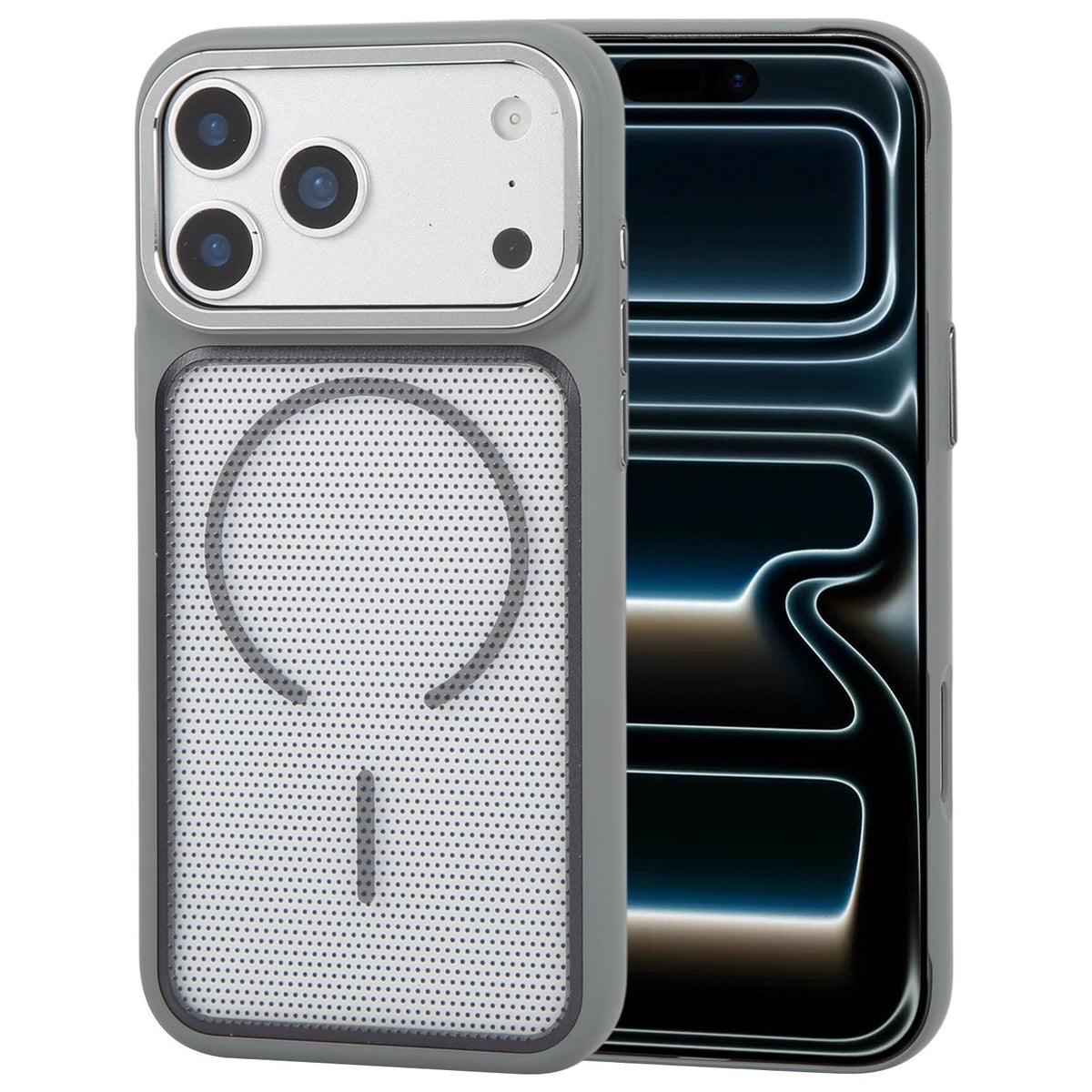 For iPhone 18 Pro GEBEI Skin Feel Starry Dot Magnetic Phone Case - Grey - EDA009915904E