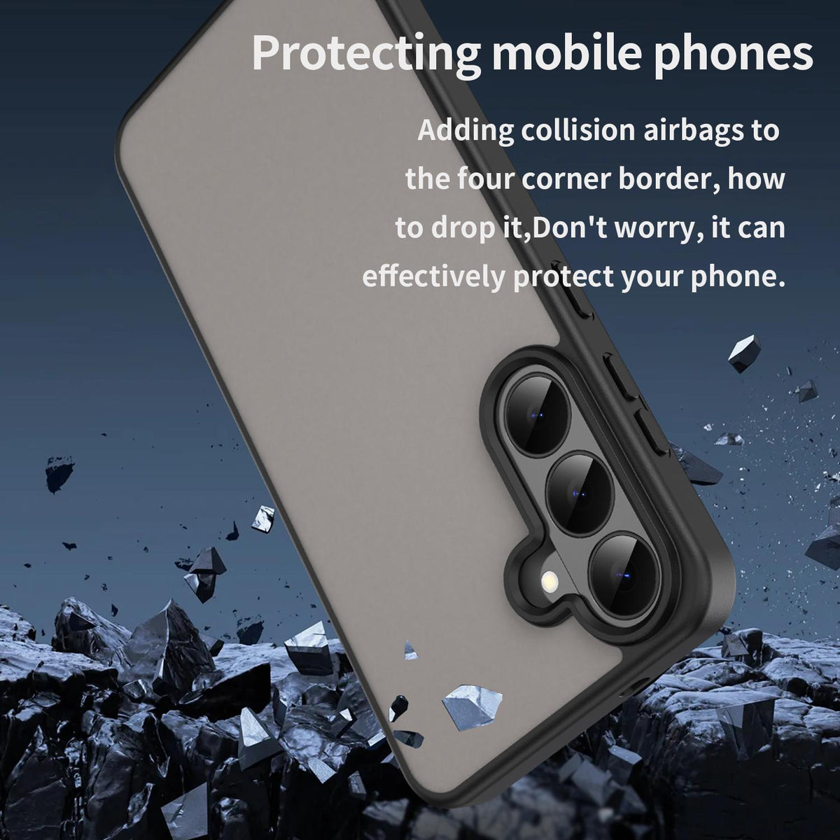 For Galaxy S26 FE 5G Fanying Series PC Hybrid TPU Translucent Frosted Phone Case - Translucent Black - EDA009917902A