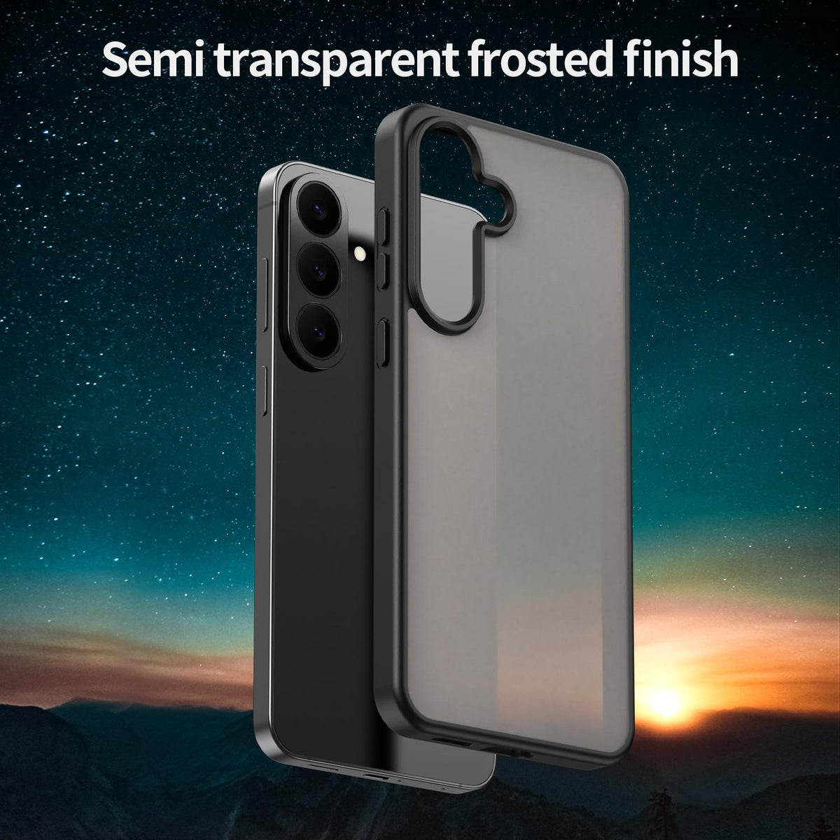 For Galaxy S26 FE 5G Fanying Series PC Hybrid TPU Translucent Frosted Phone Case - Translucent Black - EDA009917902A