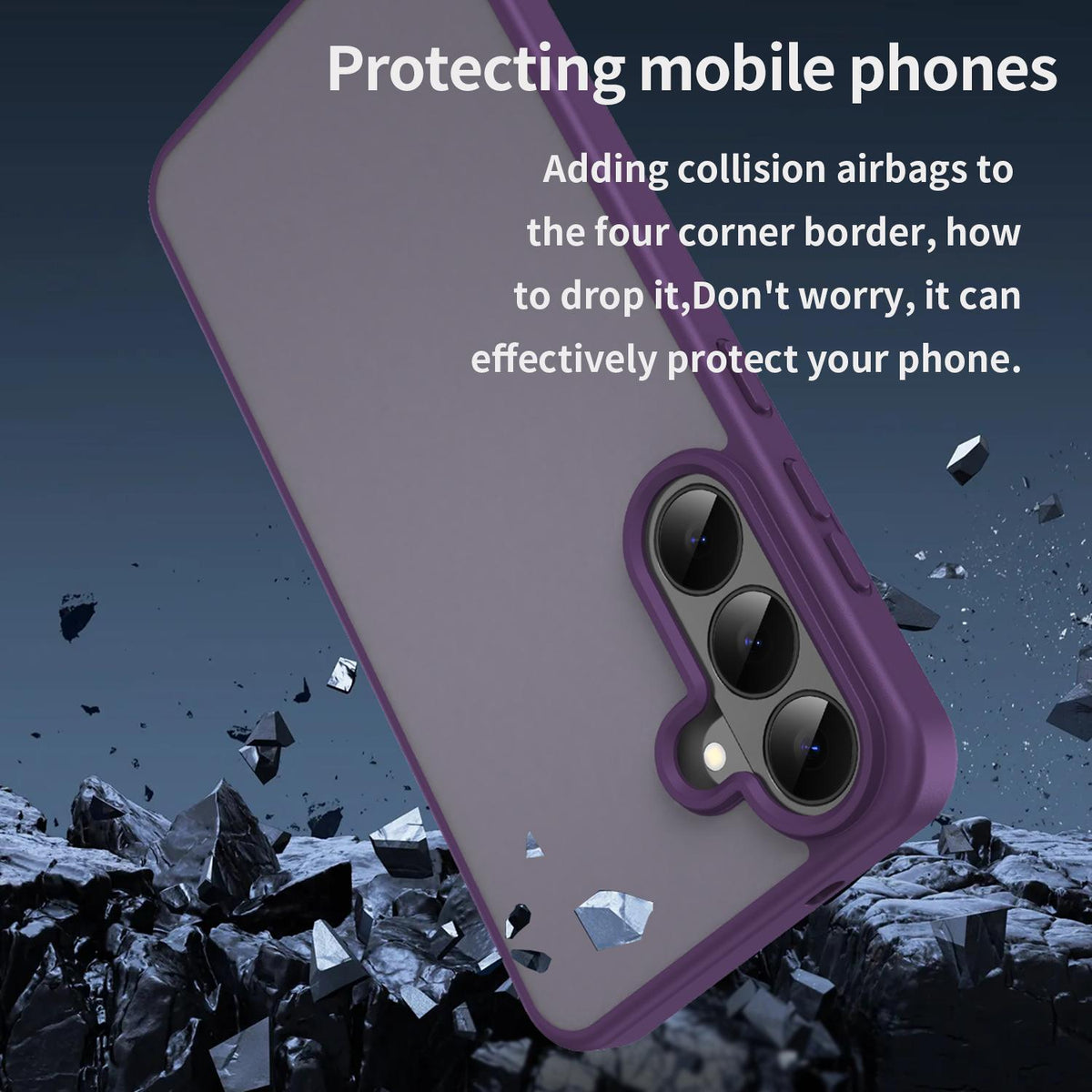 For Galaxy S26 FE 5G Fanying Series PC Hybrid TPU Translucent Frosted Phone Case - Crystal Purple - EDA009917902B