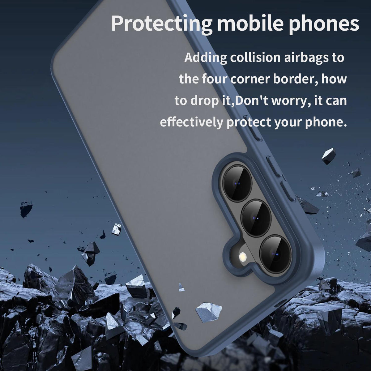 For Galaxy S26 FE 5G Fanying Series PC Hybrid TPU Translucent Frosted Phone Case - Cyan Blue - EDA009917902C