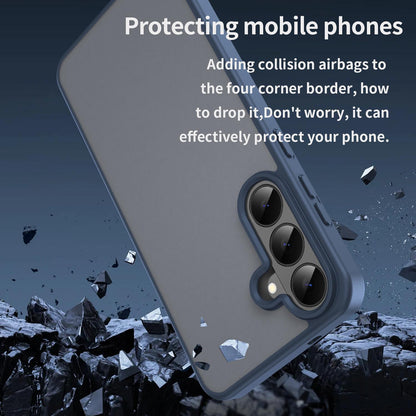 For Galaxy S26 FE 5G Fanying Series PC Hybrid TPU Translucent Frosted Phone Case - Cyan Blue - EDA009917902C