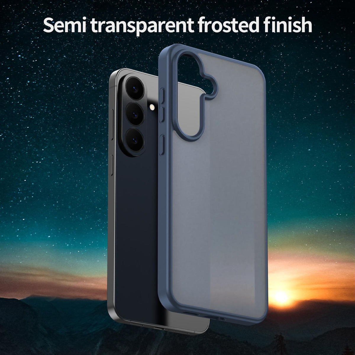 For Galaxy S26 FE 5G Fanying Series PC Hybrid TPU Translucent Frosted Phone Case - Cyan Blue - EDA009917902C