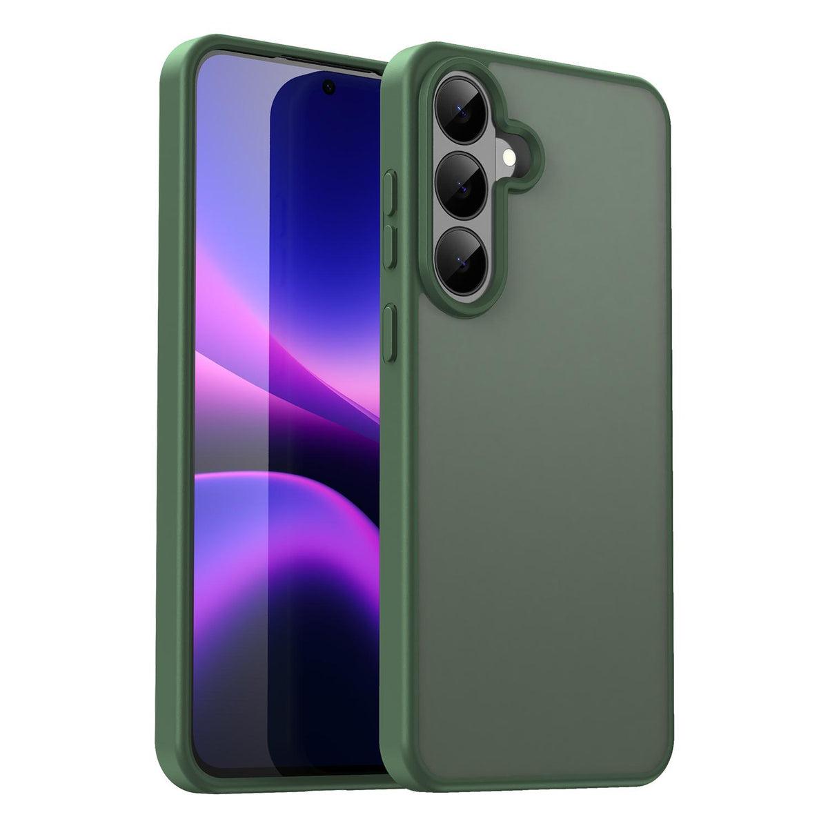 For Galaxy S26 FE 5G Fanying Series PC Hybrid TPU Translucent Frosted Phone Case - Olive Green - EDA009917902D