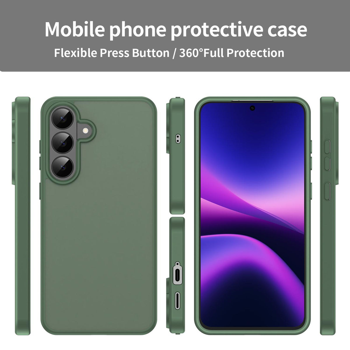 For Galaxy S26 FE 5G Fanying Series PC Hybrid TPU Translucent Frosted Phone Case - Olive Green - EDA009917902D