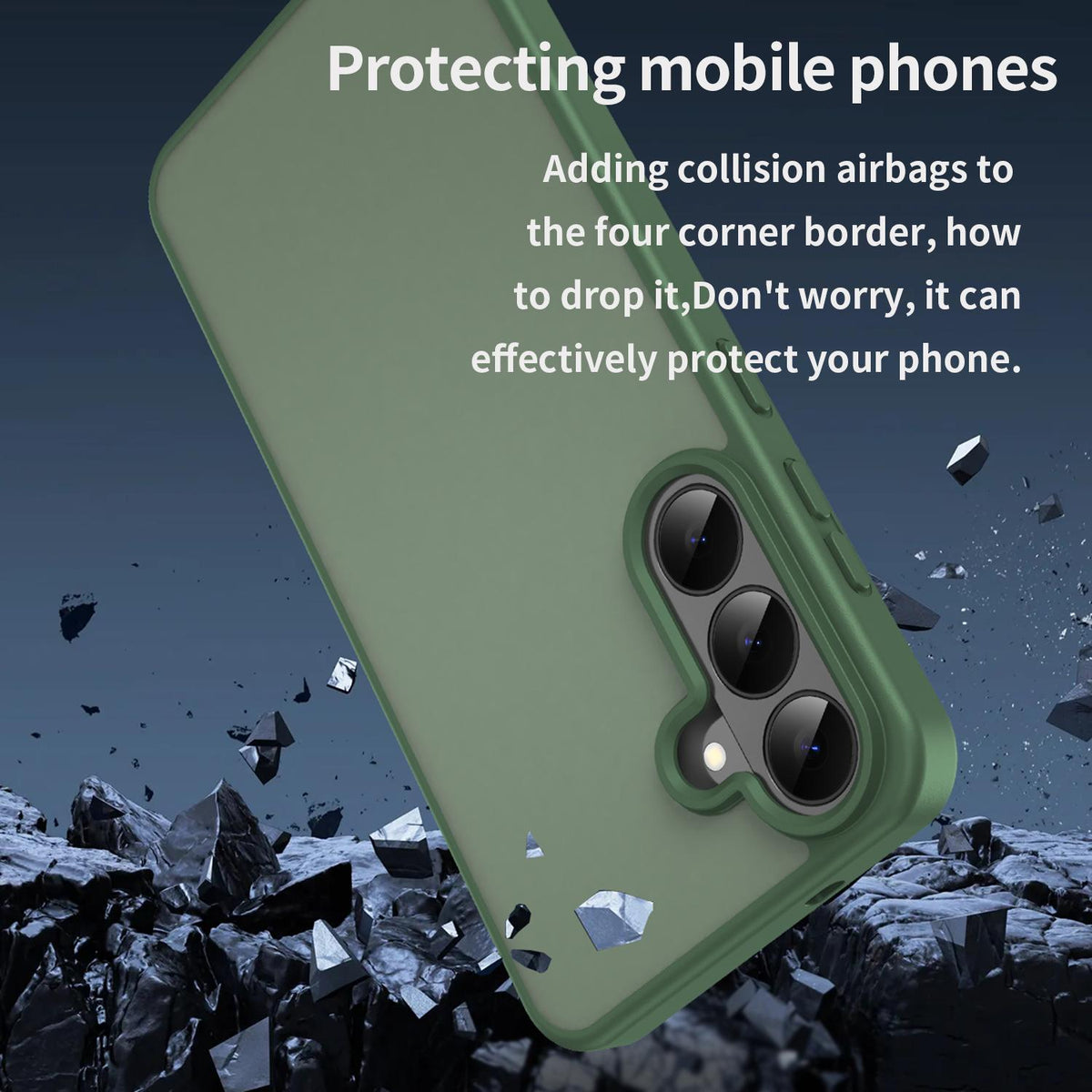 For Galaxy S26 FE 5G Fanying Series PC Hybrid TPU Translucent Frosted Phone Case - Olive Green - EDA009917902D