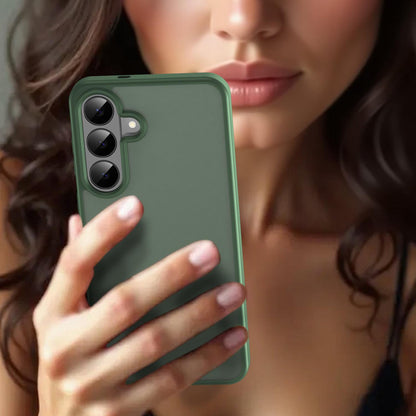 For Galaxy S26 FE 5G Fanying Series PC Hybrid TPU Translucent Frosted Phone Case - Olive Green - EDA009917902D