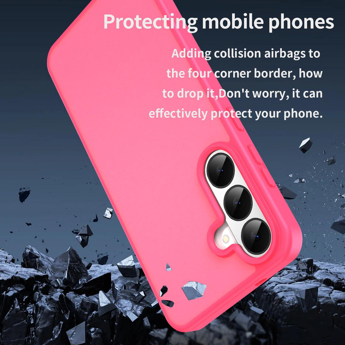 For Galaxy S26 FE 5G Fanying Series PC Hybrid TPU Translucent Frosted Phone Case - Rose Red - EDA009917902E