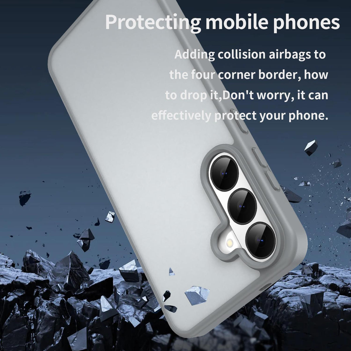 For Galaxy S26 FE 5G Fanying Series PC Hybrid TPU Translucent Frosted Phone Case - Silver Grey - EDA009917902F