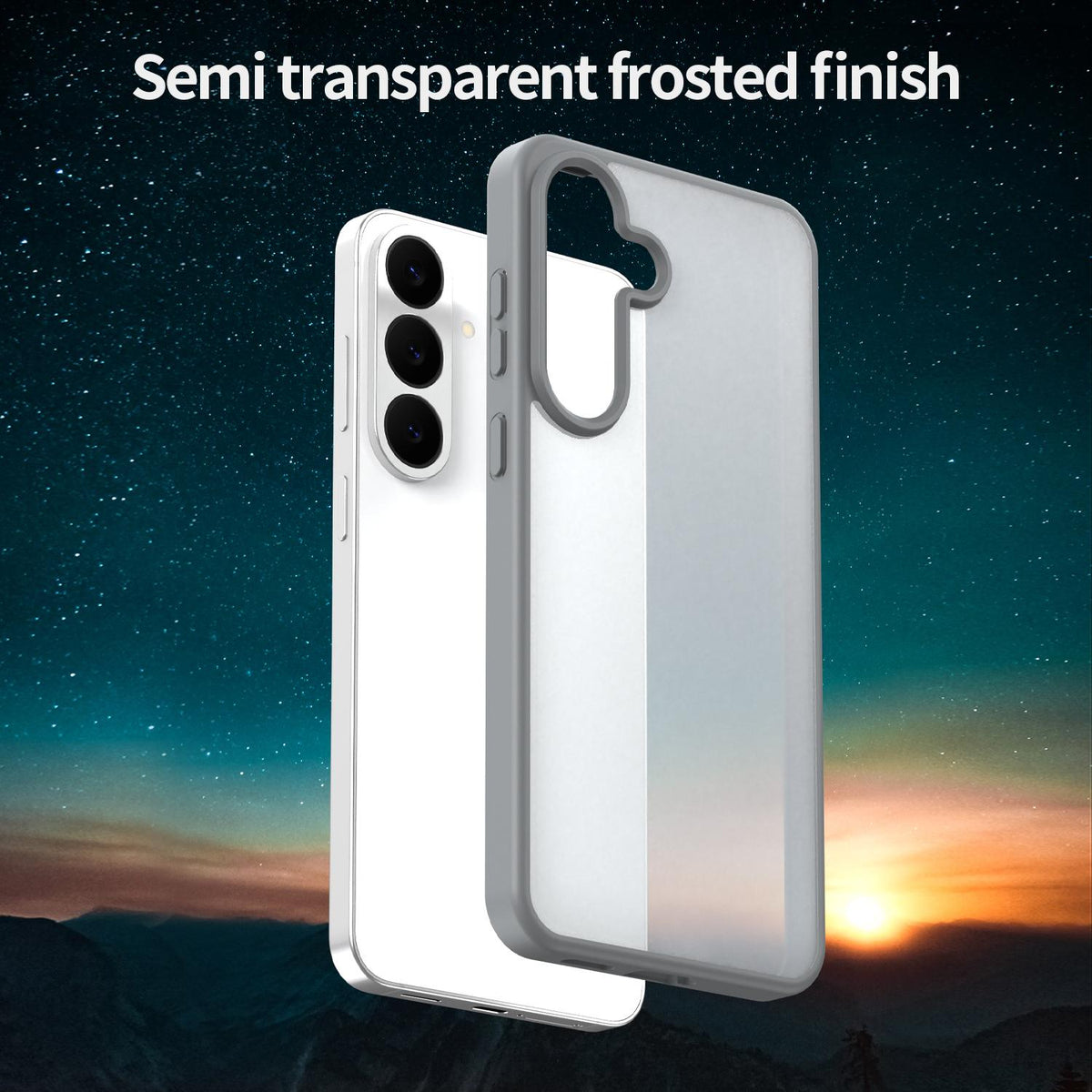For Galaxy S26 FE 5G Fanying Series PC Hybrid TPU Translucent Frosted Phone Case - Silver Grey - EDA009917902F
