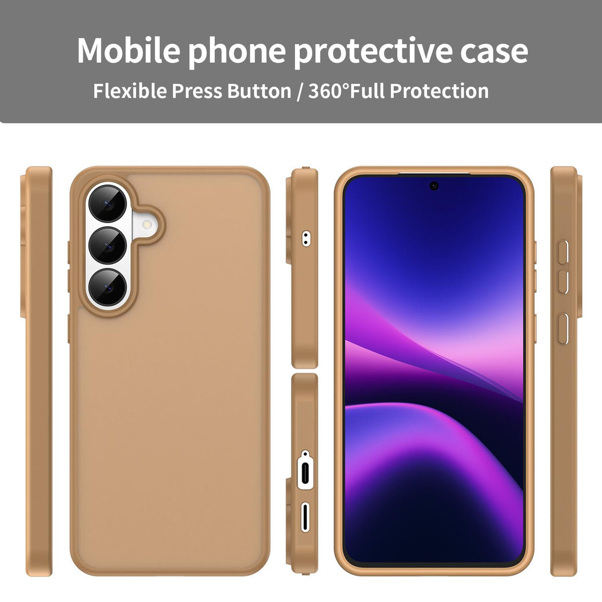 For Galaxy S26 FE 5G Fanying Series PC Hybrid TPU Translucent Frosted Phone Case - Desert Gold - EDA009917902G