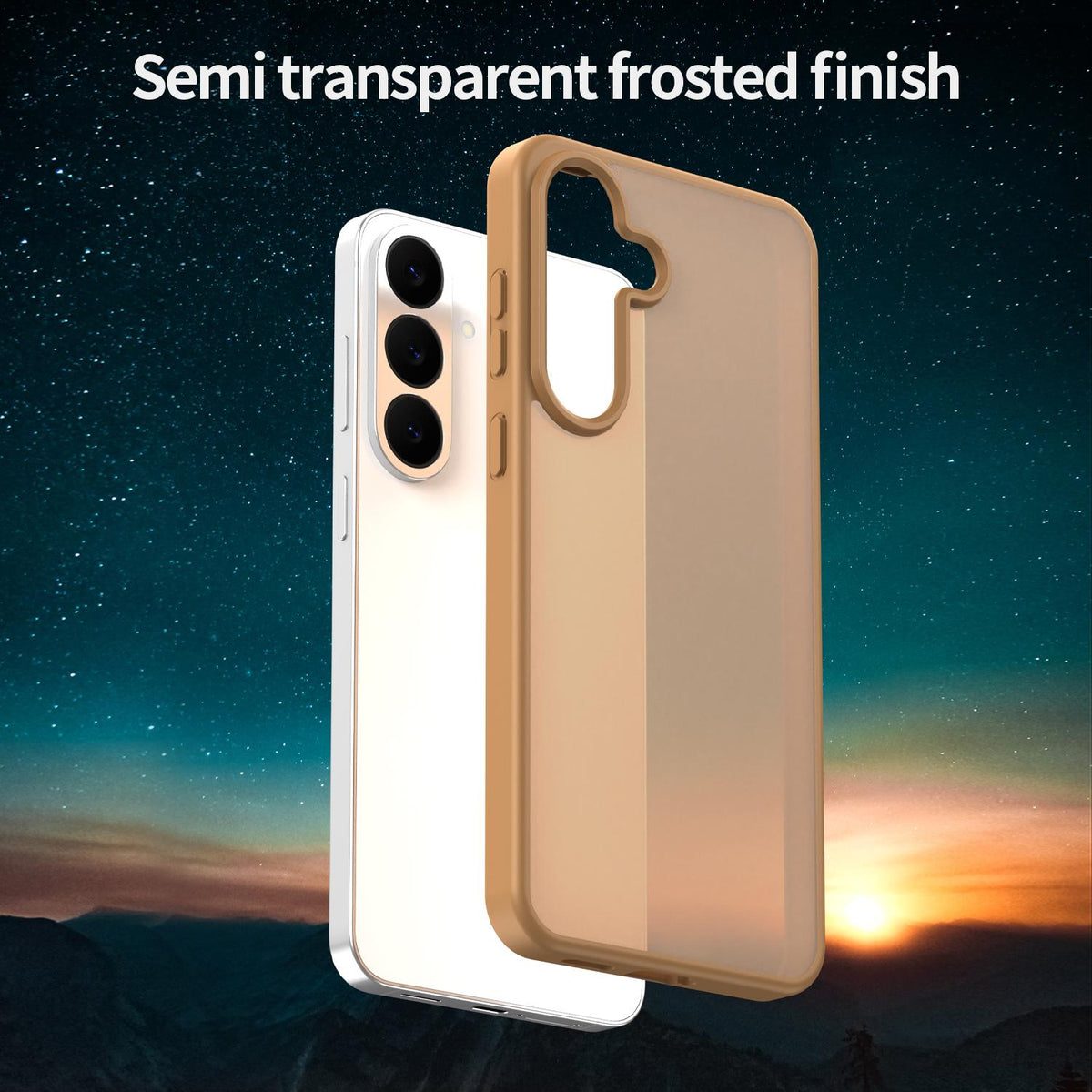 For Galaxy S26 FE 5G Fanying Series PC Hybrid TPU Translucent Frosted Phone Case - Desert Gold - EDA009917902G