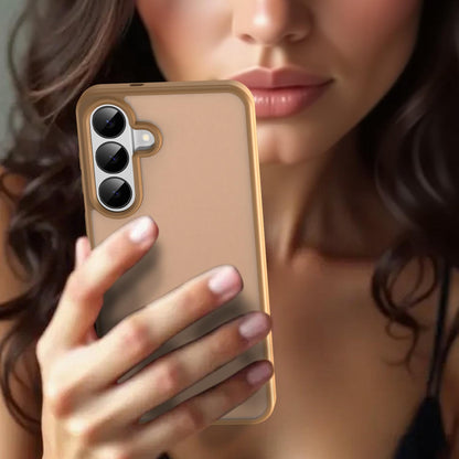 For Galaxy S26 FE 5G Fanying Series PC Hybrid TPU Translucent Frosted Phone Case - Desert Gold - EDA009917902G