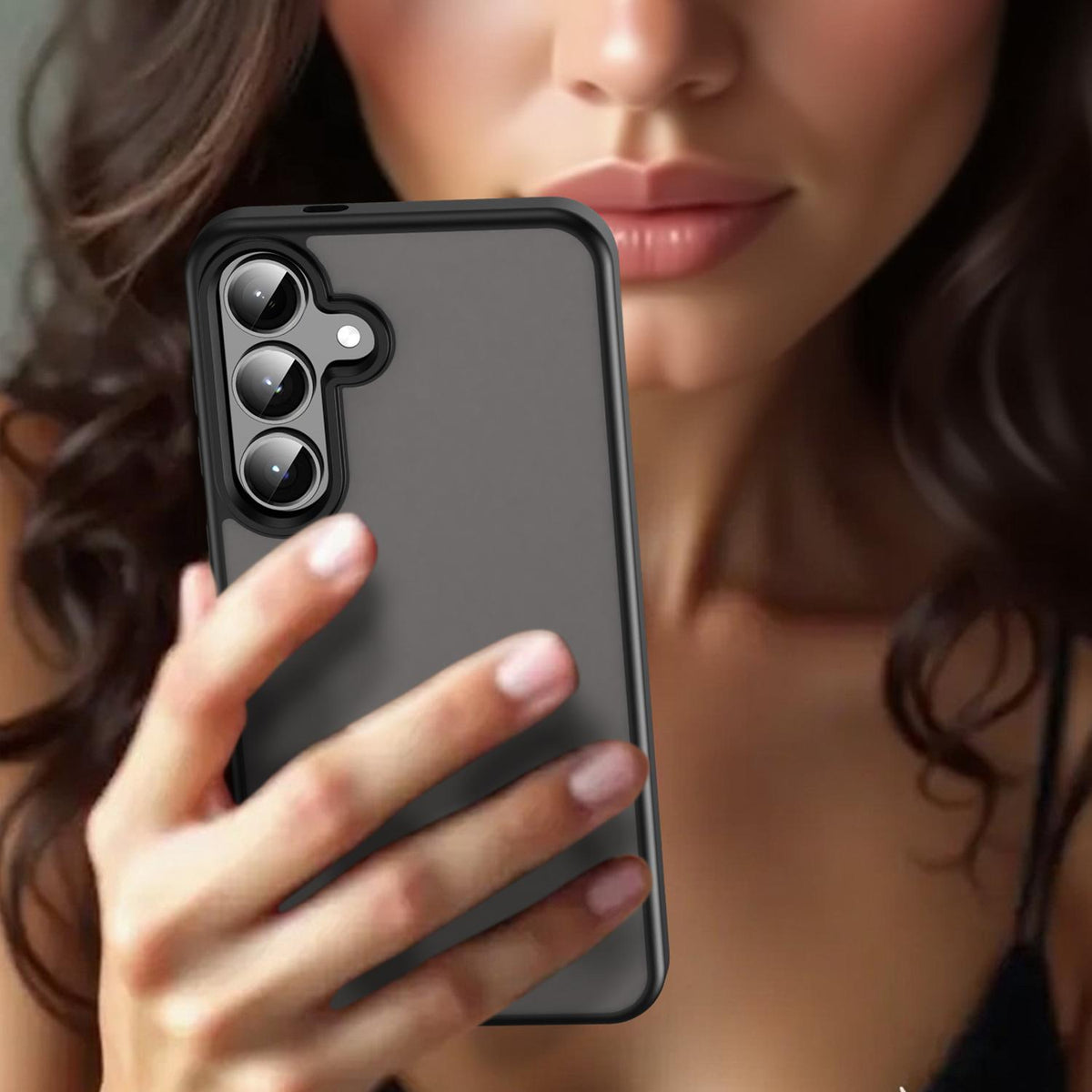 For Galaxy S24+ 5G Fanying Series PC Hybrid TPU Translucent Frosted Phone Case - Translucent Black - EDA009917903A