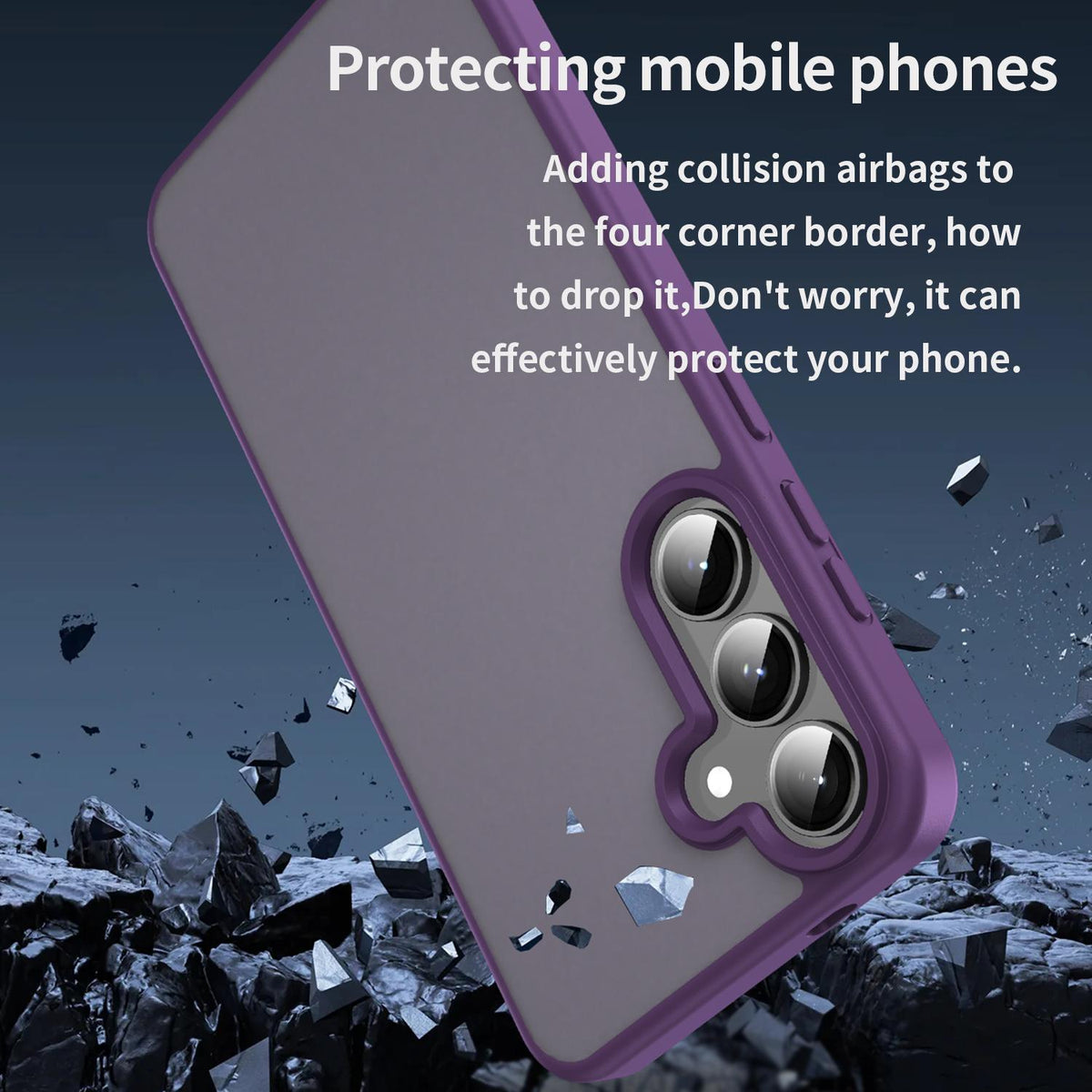 For Galaxy S24+ 5G Fanying Series PC Hybrid TPU Translucent Frosted Phone Case - Crystal Purple - EDA009917903B