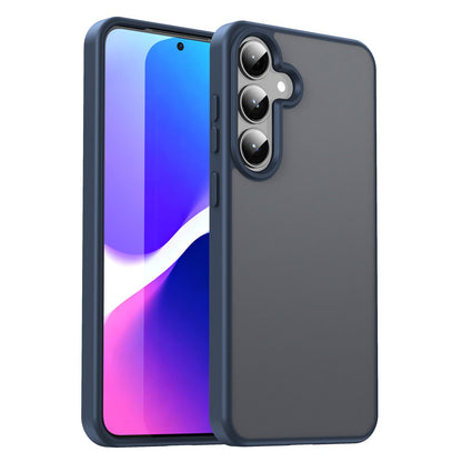 For Galaxy S24+ 5G Fanying Series PC Hybrid TPU Translucent Frosted Phone Case - Cyan Blue - EDA009917903C