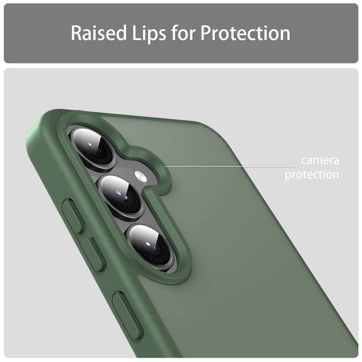 For Galaxy S24+ 5G Fanying Series PC Hybrid TPU Translucent Frosted Phone Case - Olive Green - EDA009917903D